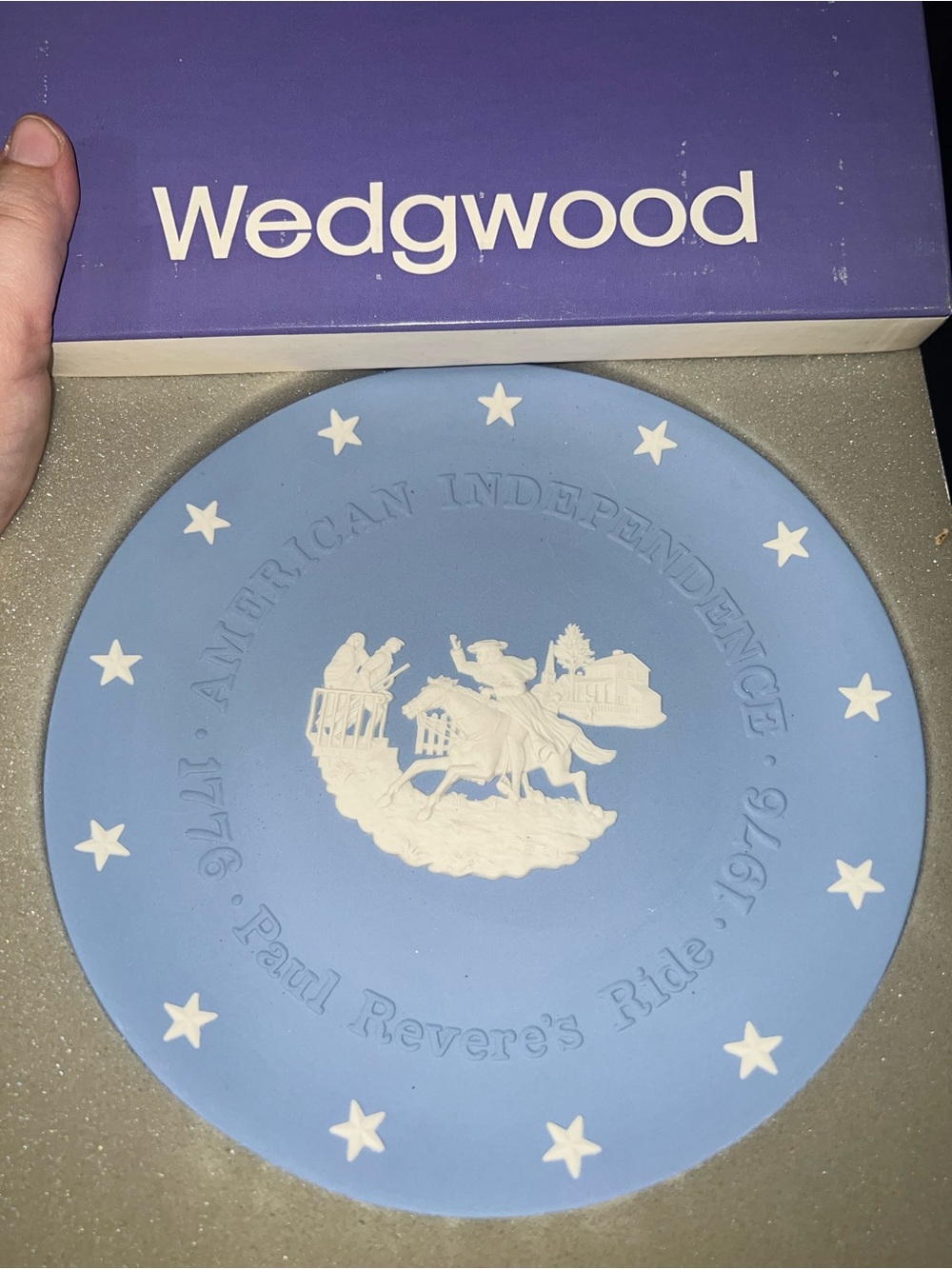 Wedgwood Light Blue and White Jasperware Commemorative Plate